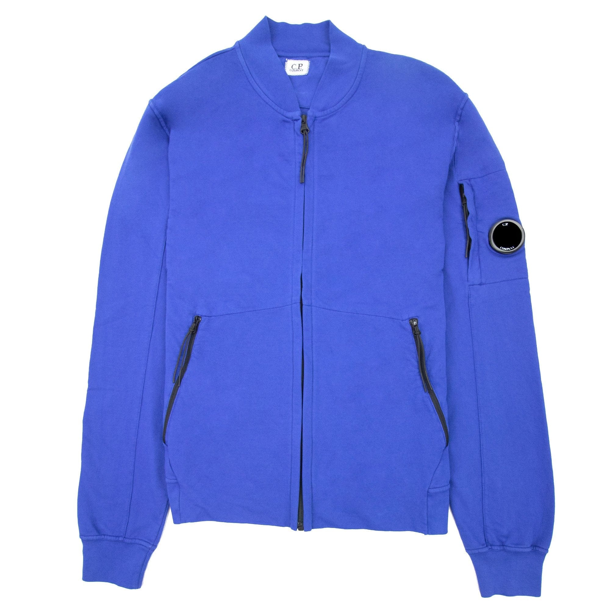 Cp Company Funnel Neck Watch-viewer Lens Zip Up Sweatshirt Blue 854