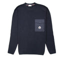 Moncler Nylon Pocket Crewneck Knit Sweatshirt Navy 743