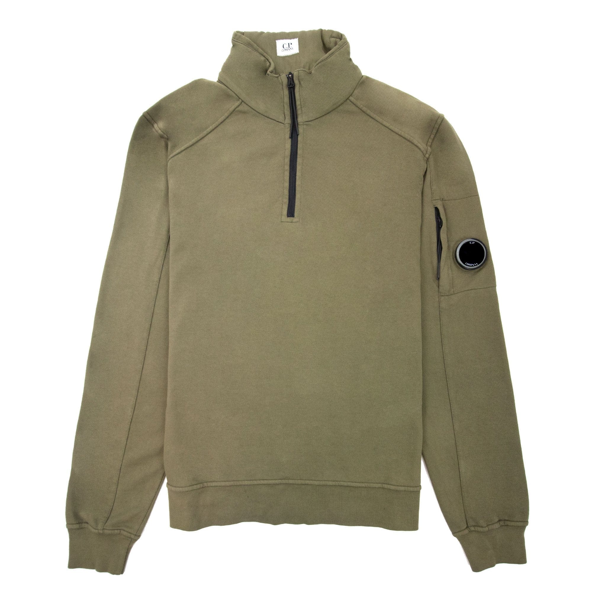 Cp Company Half Zip Arm Lens Sweatshirt Khaki 659