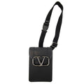 Valentino Cross Body Metal Badge Bag Black