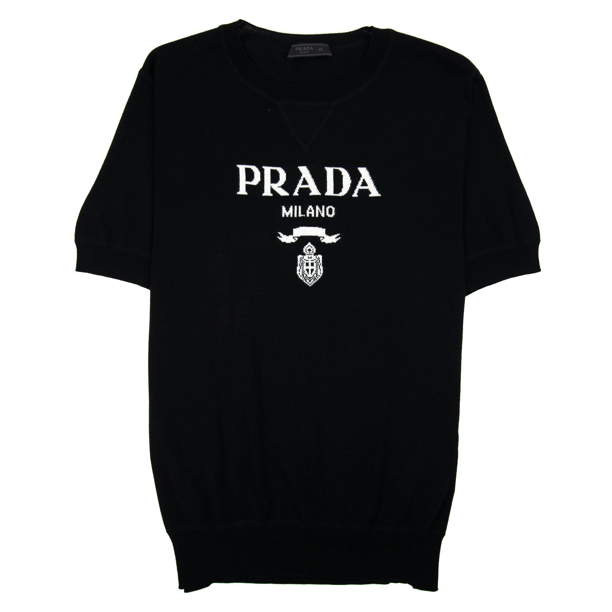 Prada Wool And Cashmere Crew T-shirt Black
