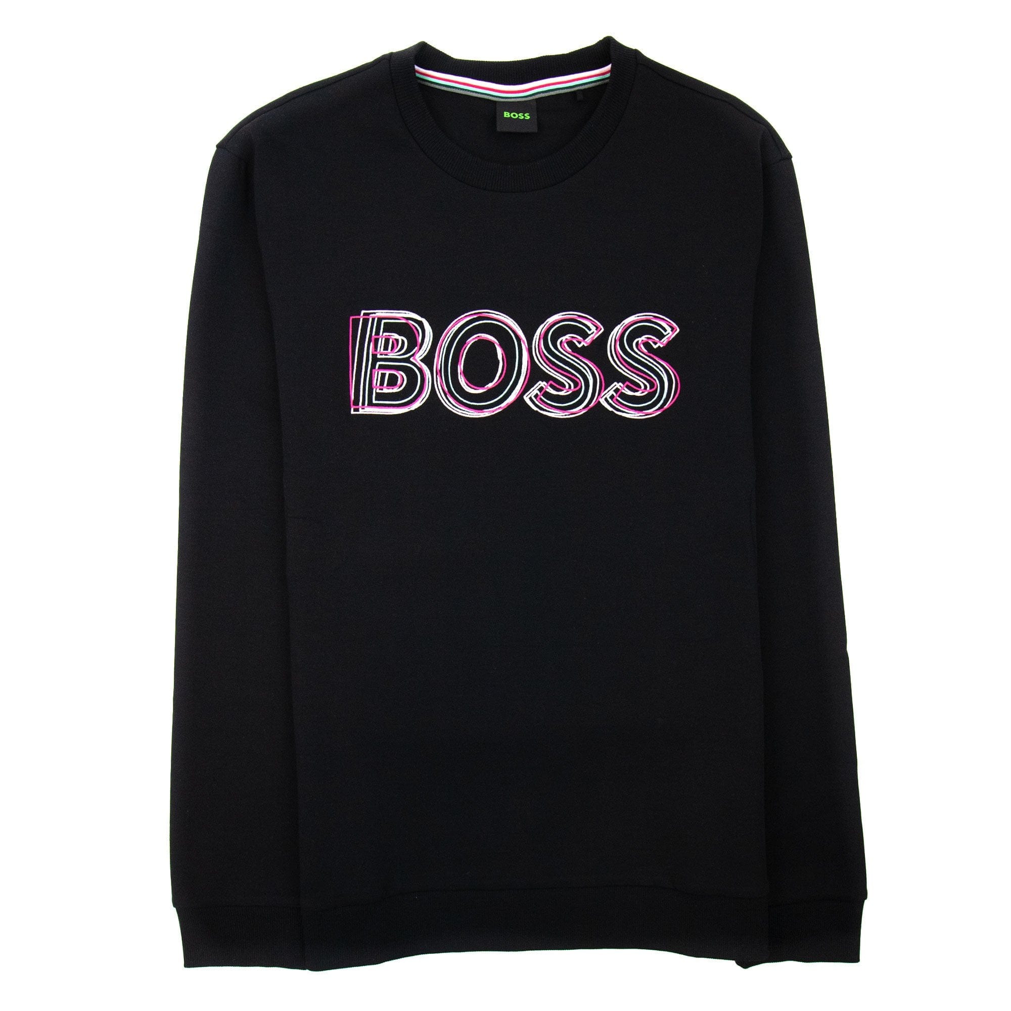 Hugo Boss Salbo 1 Embroidered Layered Logo Sweatshirt Black 001