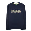 Hugo Boss Salbo 1 Embroidered Layered Logo Sweatshirt Dark Navy 402