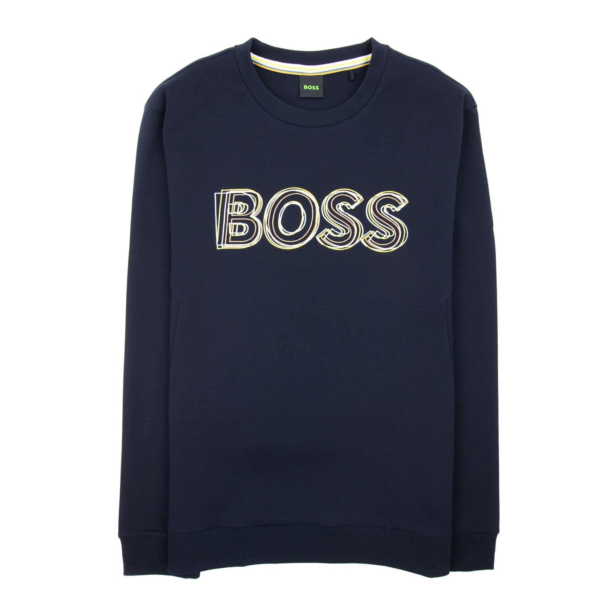 Hugo Boss Salbo 1 Embroidered Layered Logo Sweatshirt Dark Navy 402