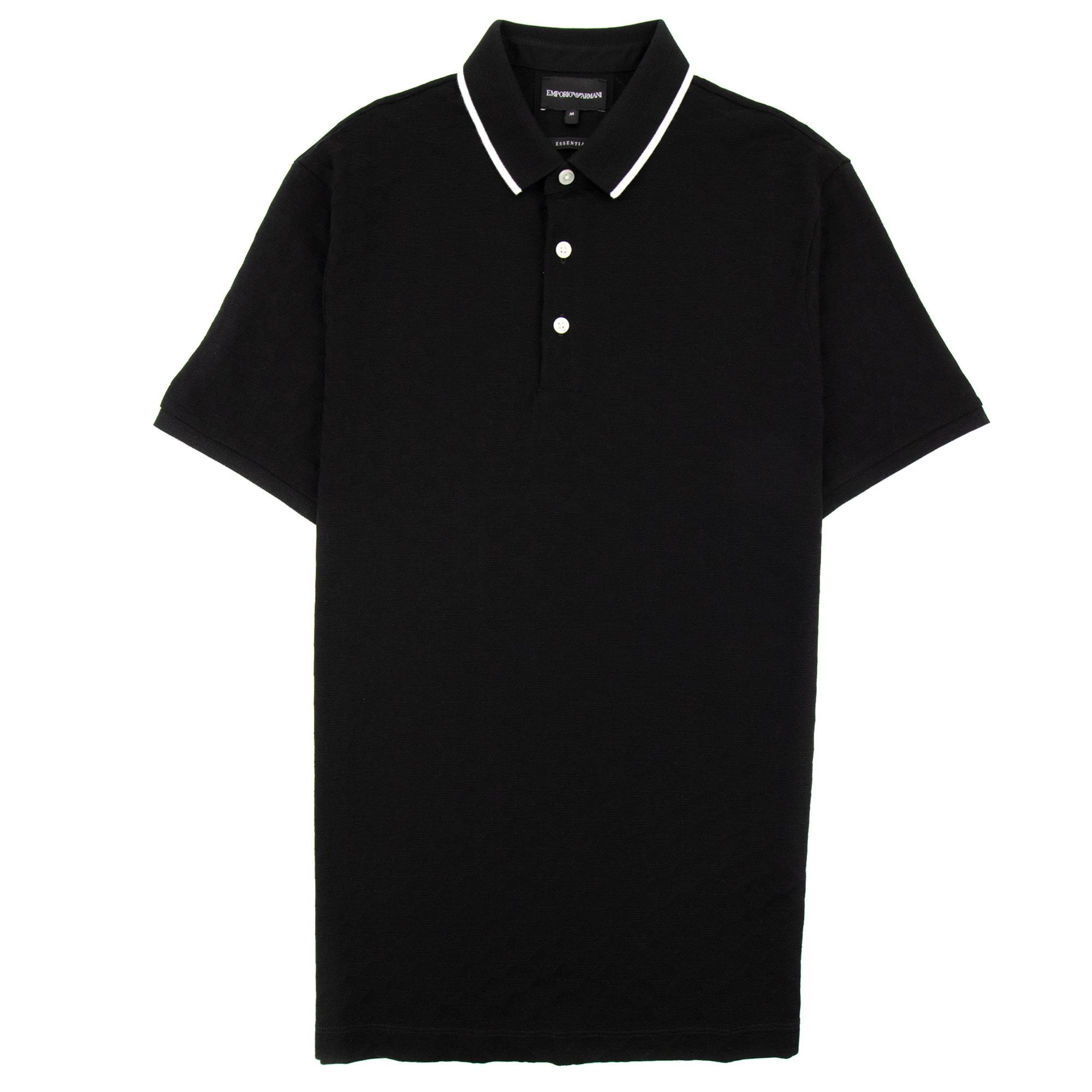 Emporio Armani All Over Jacquard Eagle Logo Polo Black 999