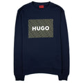 Hugo Dalker Logo Print Relax Fit Sweatshirt Dark Blue 405