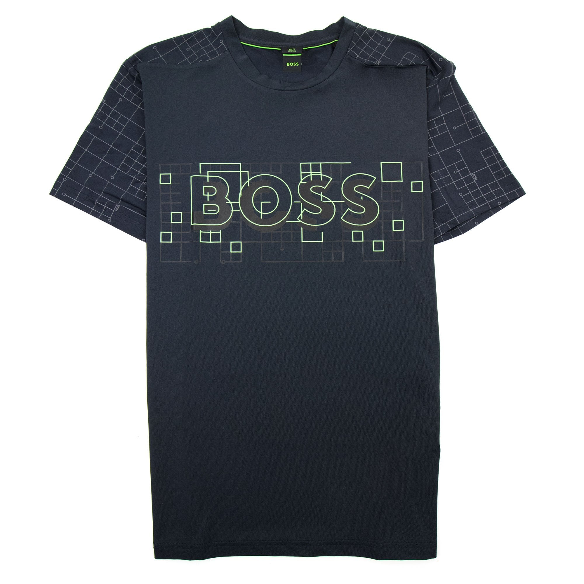 Hugo Boss Tee Active Glow Effect Logo T Shirt Navy 402