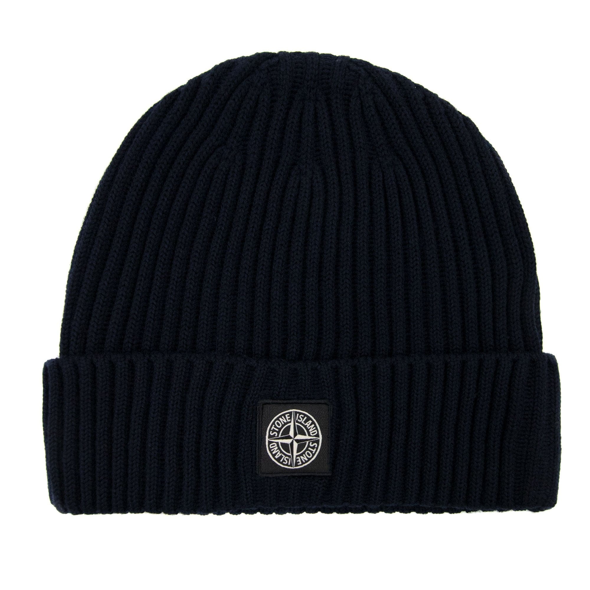 Stone Island Junior N07a5 Logo Knitted Hat Navy V0020
