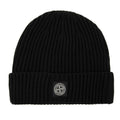 Stone Island Junior N07a5 Logo Knitted Hat Black V0029