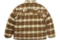 SUPREME FLANNEL REVERSIBLE PUFFER JACKET BROWN