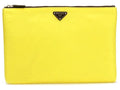 PRADA PADDED NYLON CLUTCH YELLOW