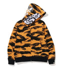 BAPE TIGER CAMO RELAXED FIT FULL ZIP HOODIE ORANGE FW22