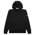 STONE ISLAND LOGO PATCH HOODIE BLACK