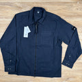 C.P. Company Organic Gabardine Lens Overshirt in Navy