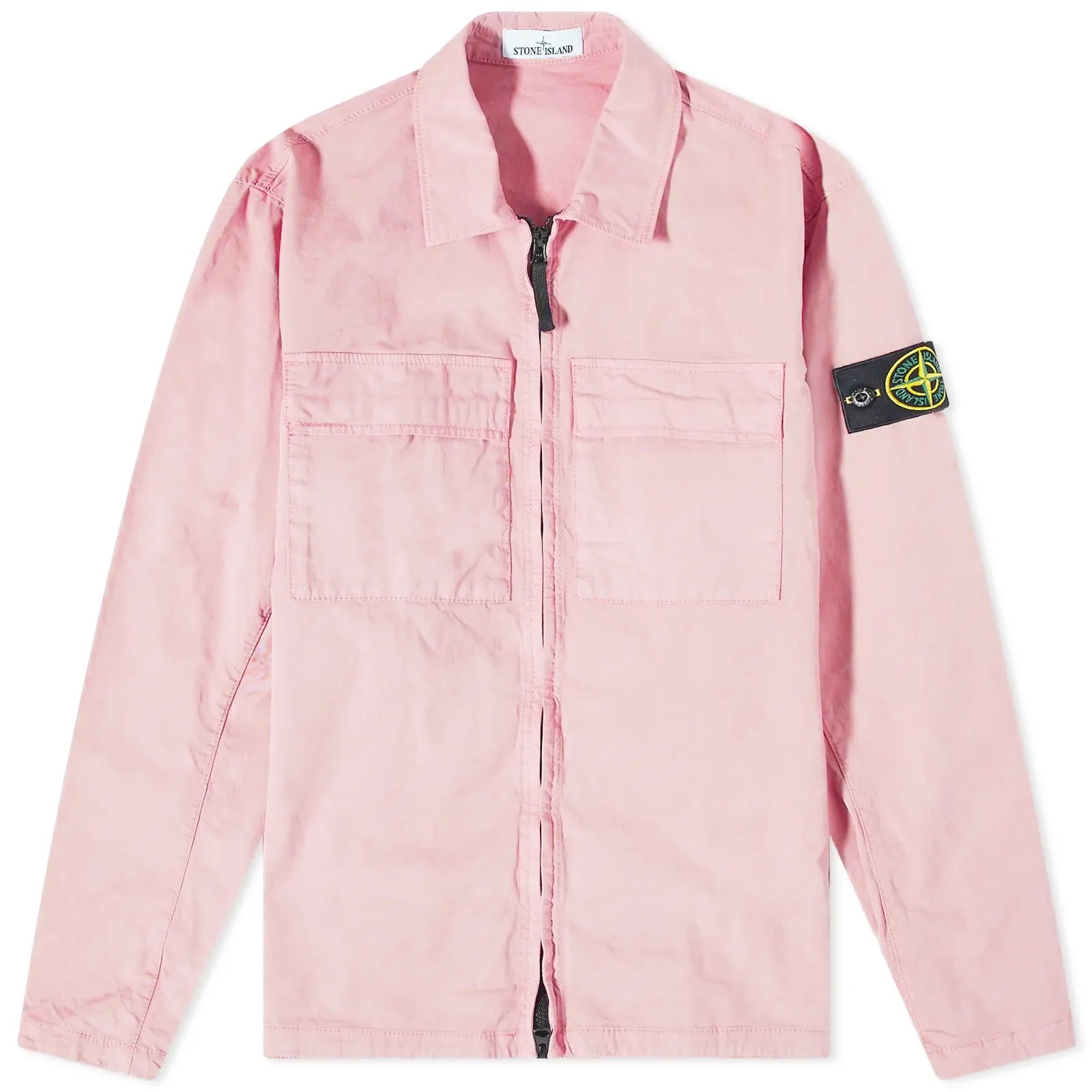 Stone Island Supima Cotton Twill Zip Overshirt