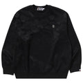 BAPE SOLID CAMO JACQUARD ONE POINT CREWNECK BLACK