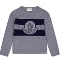 Kids Moncler Wool Logo Knit