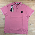 Stone Island Patch Logo Polo Shirt in Oleander Pink