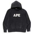 BAPE EFFECT RELAXED FIT HOODIE WASHED BLACK