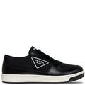 Prada Leather Triangle Logo Black & White Trainers