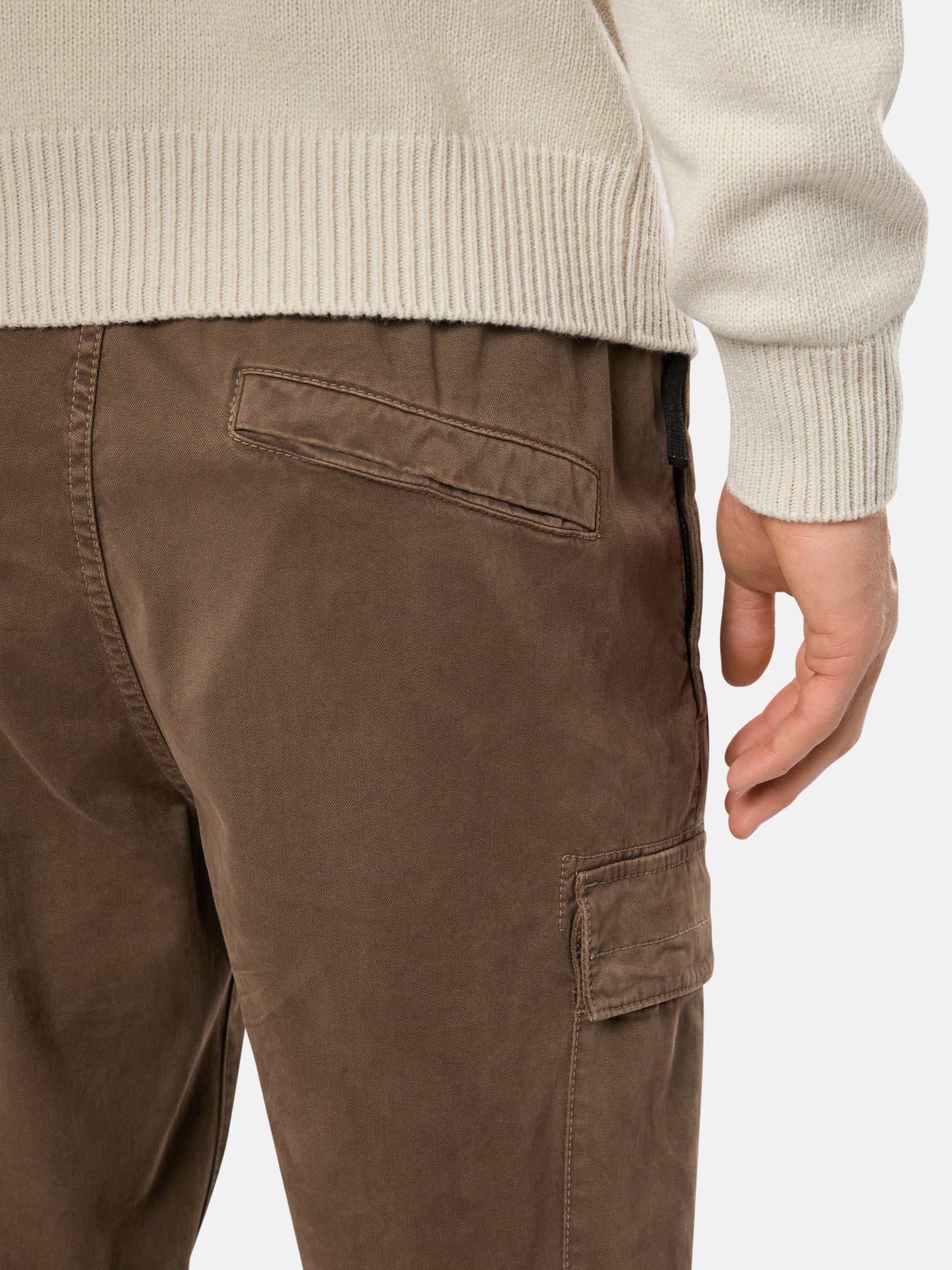 Stone Island Stretch Broken Twill Organic Cotton Old Effect Cargo Pants In Walnut Brown