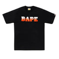 BAPE RED FLAME BAPE LOGO T-SHIRT BLACK