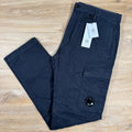 C.P. Company Stretch Sateen Ergonomic Lens Cargo Pants in Navy