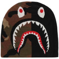 BAPE 1ST SHARK KNIT BEANIE OLIVE/BLACK