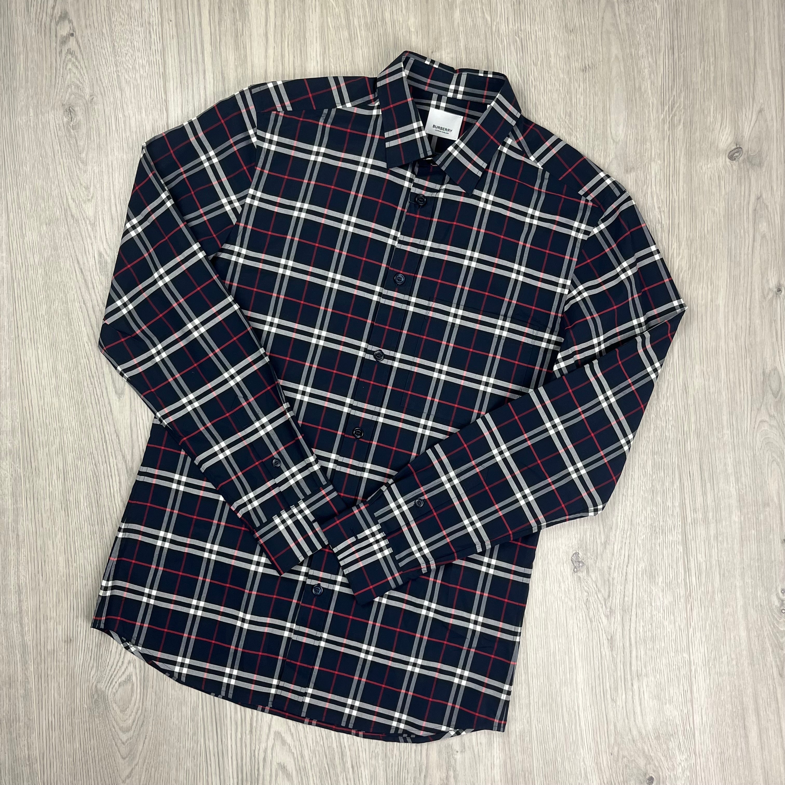 Burberry Check Shirt - Navy