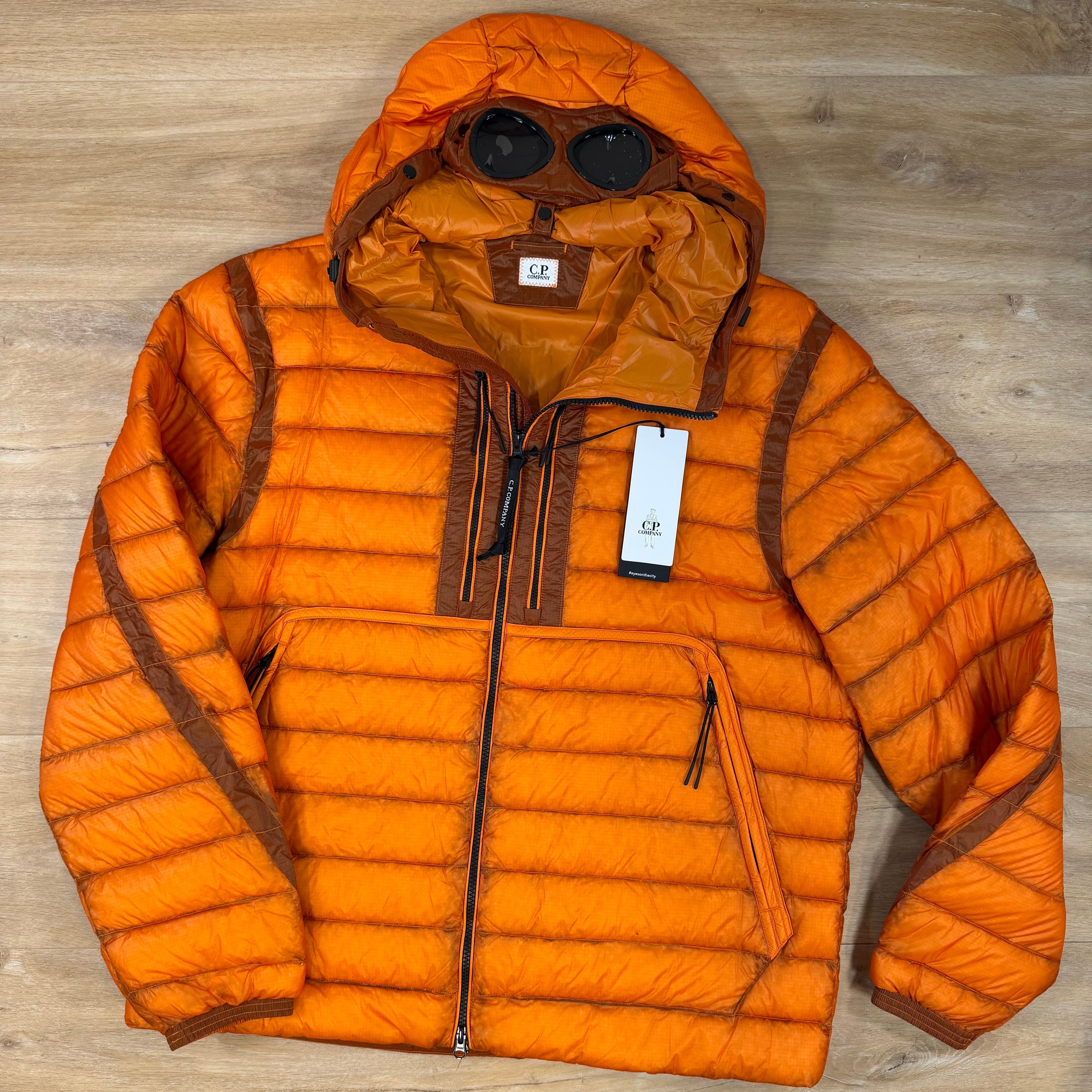 C.P. Company D.D. Shell Goggle Down Jacket in Russet Orange