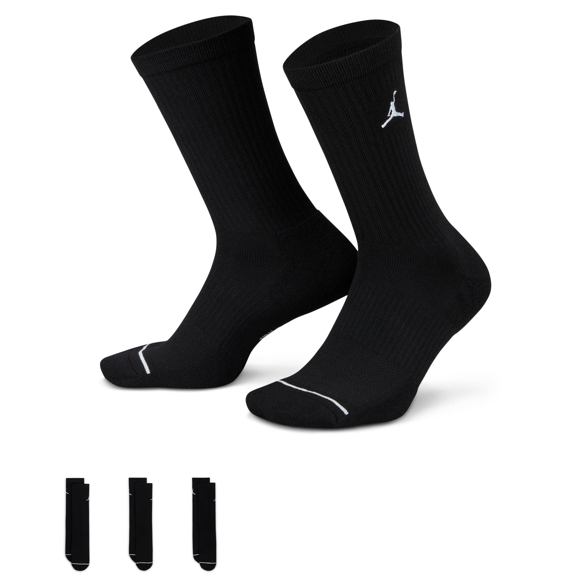 Air Jordan Everyday Dri-Fit 3-Pack Black Socks