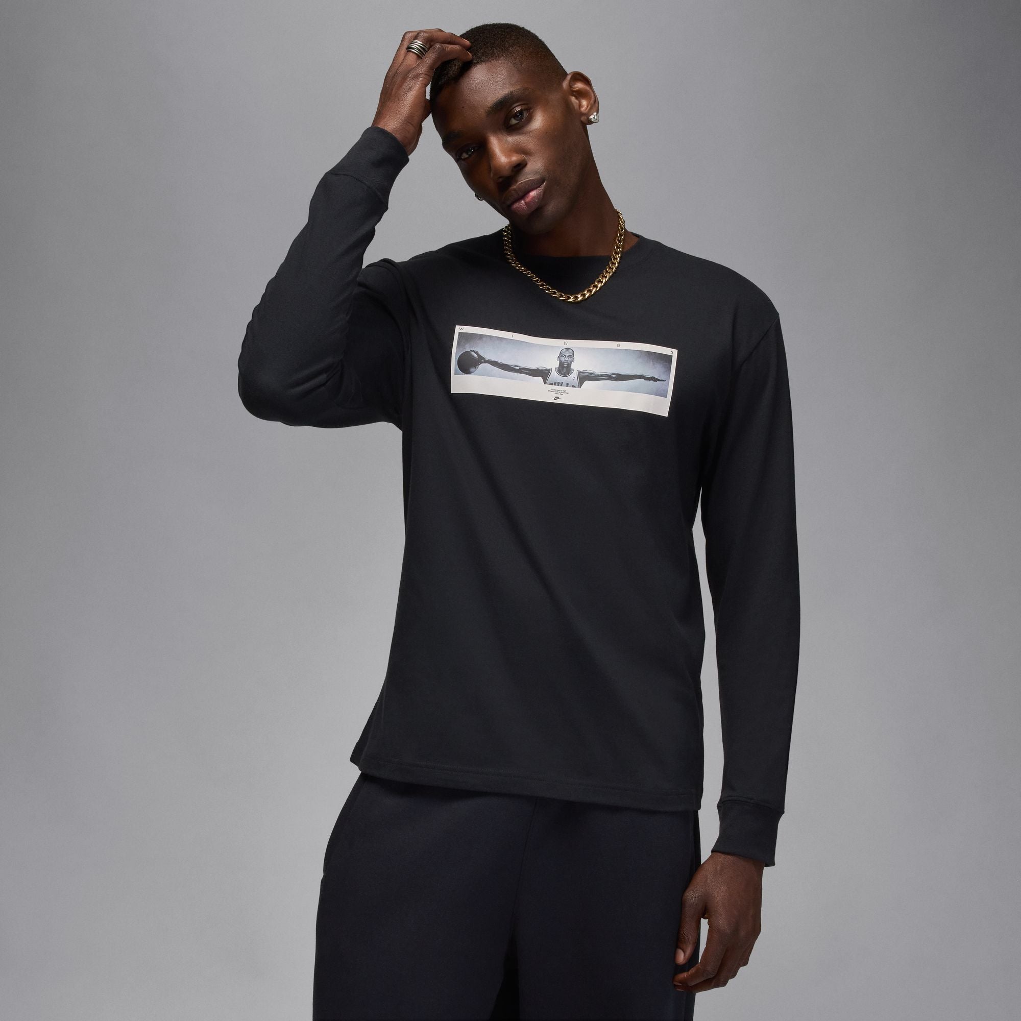 Air Jordan 5 Retro MJ Brand Wings Photo LS Crew Shirt