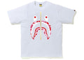 BAPE ABC CAMO SHARK TEE WHITE/PINK