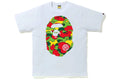 BAPE COLOR CAMO BIG APE HEAD TEE WHITE / MULTI