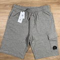 C.P. Company Light Fleece Cargo Lens Shorts in Grey Melange