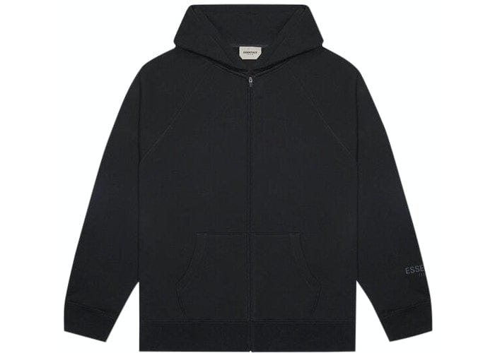ESSENTIALS FOG 3D SILICON ZIP UP HOODIE BLACK