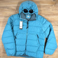 C.P. Company Chrome-R Goggle Down Jacket in Aegean Blue