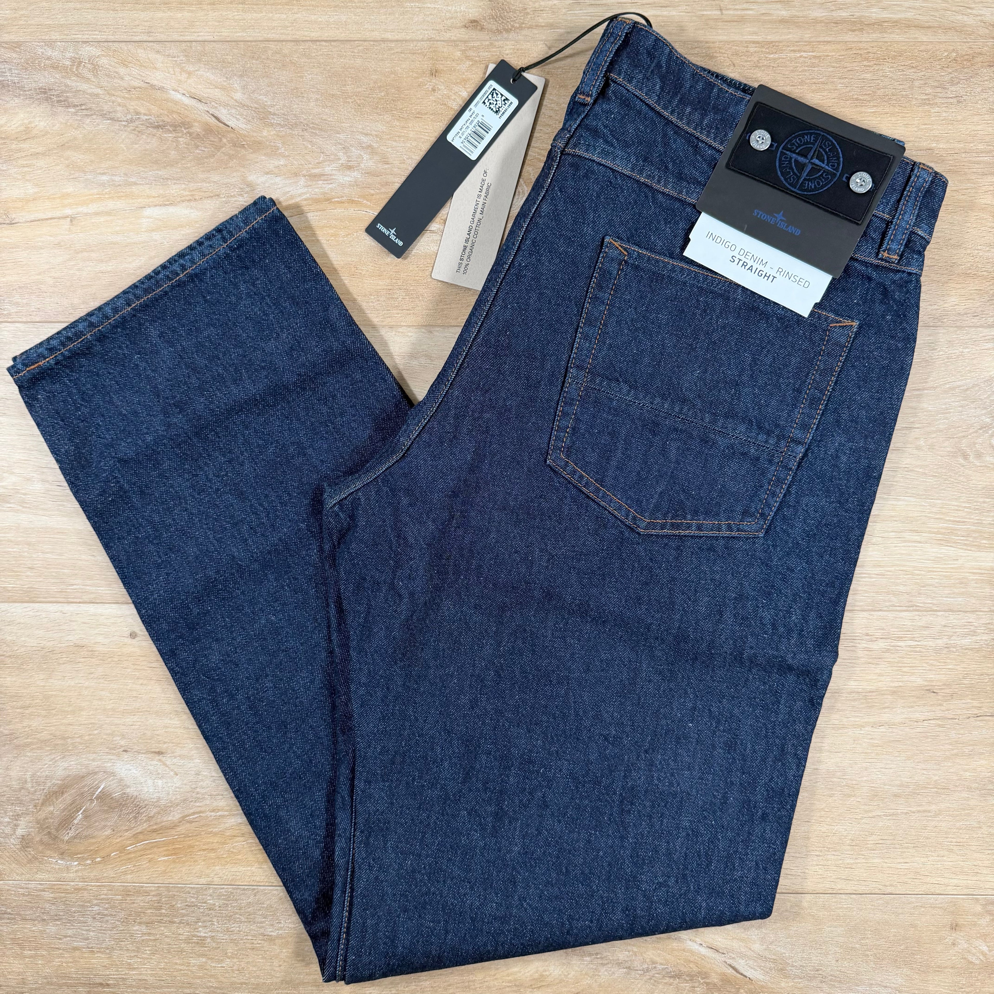 Stone Island Indigo Denim-Rinsed Straight Fit Jeans in Blue Rinse