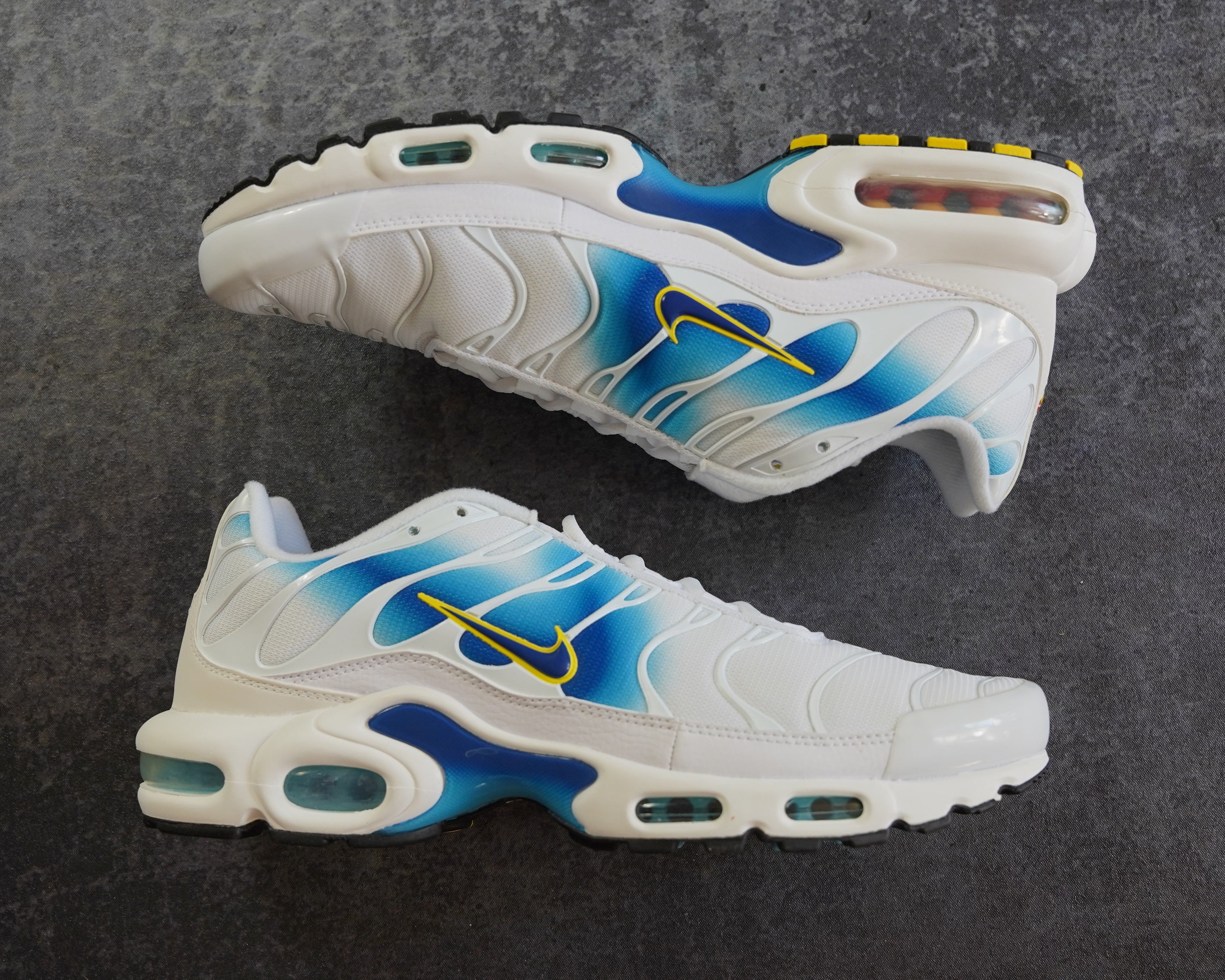 Nike TN Air Max Plus Spray Paint Swoosh White Blue (44)