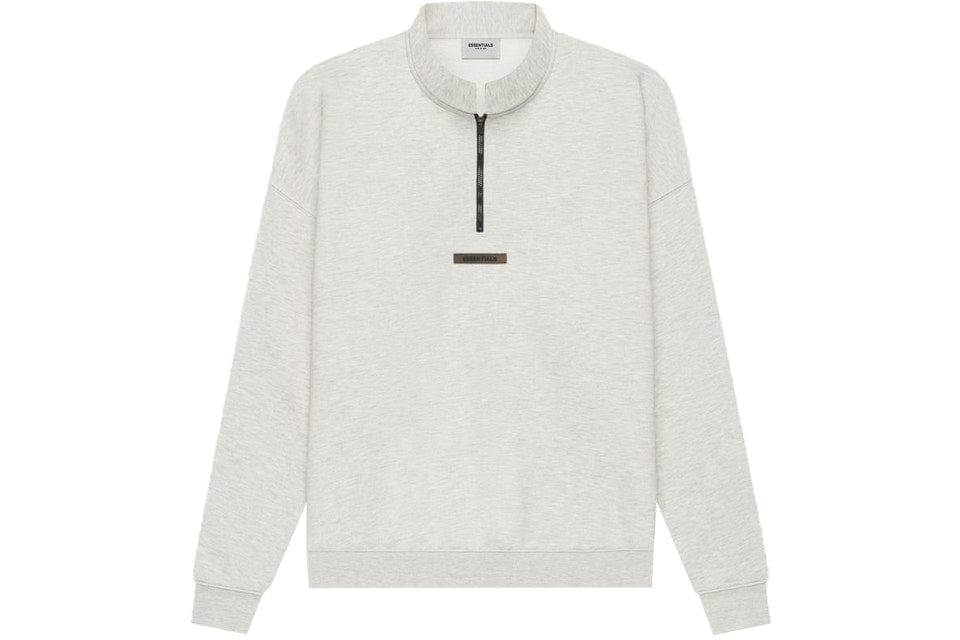 ESSENTIALS FOG MOCKNECK HALF ZIP LIGHT OATMEAL