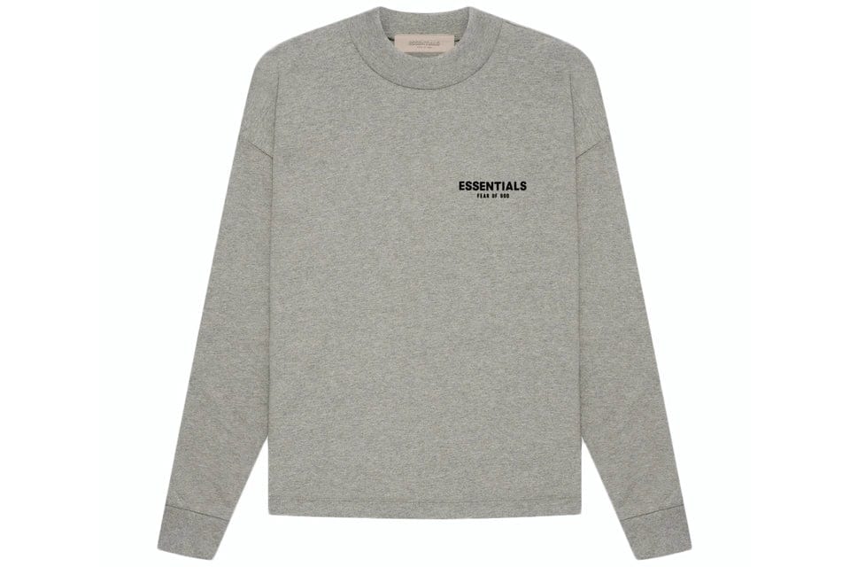 ESSENTIALS FOG LONG SLEEVE DARK HEATHER OATMEAL SS22