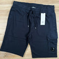 C.P. Company Light Fleece Cargo Lens Shorts in Navy