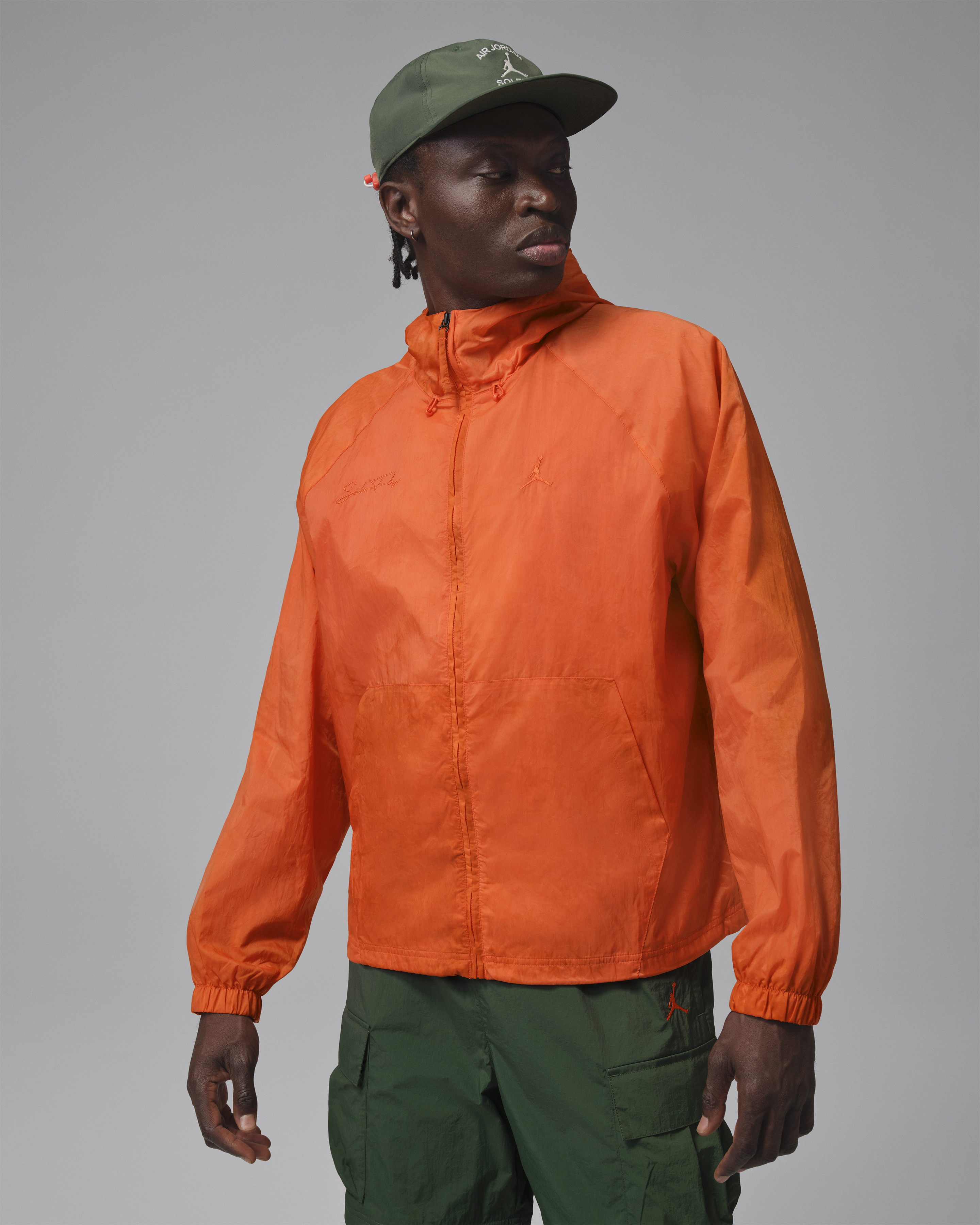 Air Jordan X SoleFly Retro 3 Fruits of our Labor Orange Nylon Shell Jacket 🍊