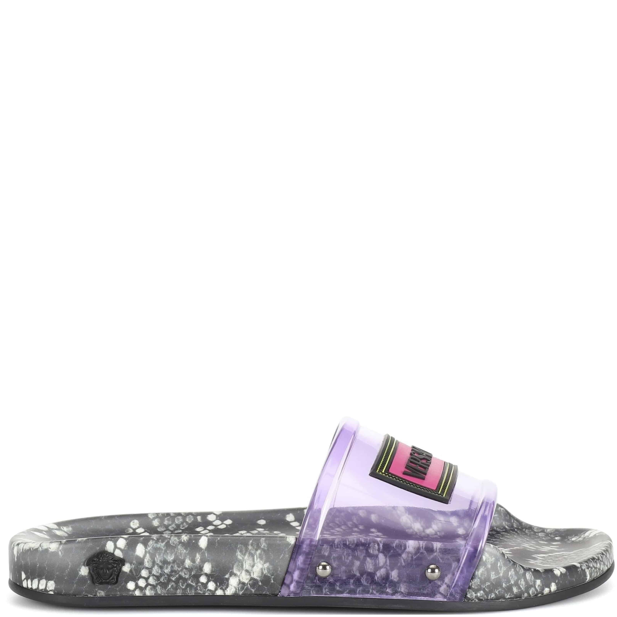 Womens Versace Lilac Pool Sliders