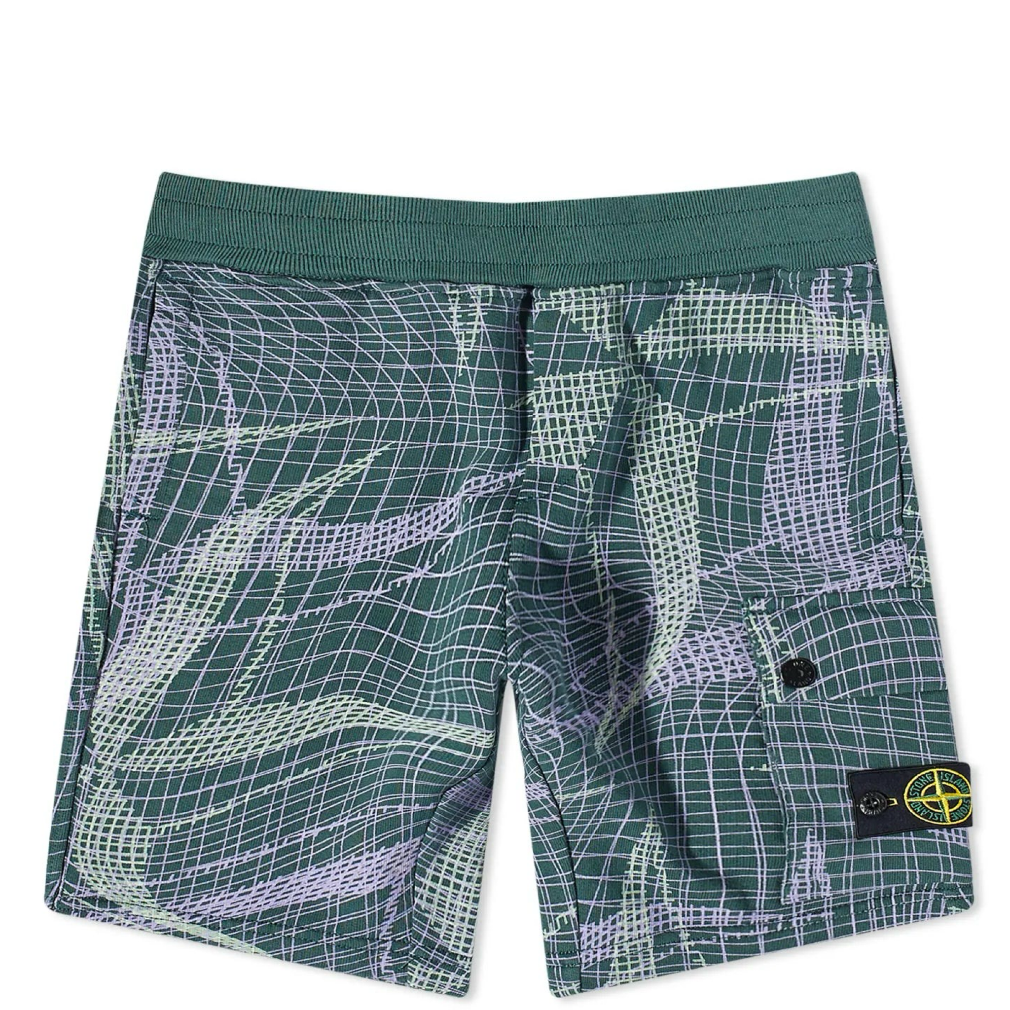 Stone Island Junior Compass Print Sweatshorts