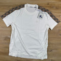 Burberry Check Trim T-Shirt in Chalk White