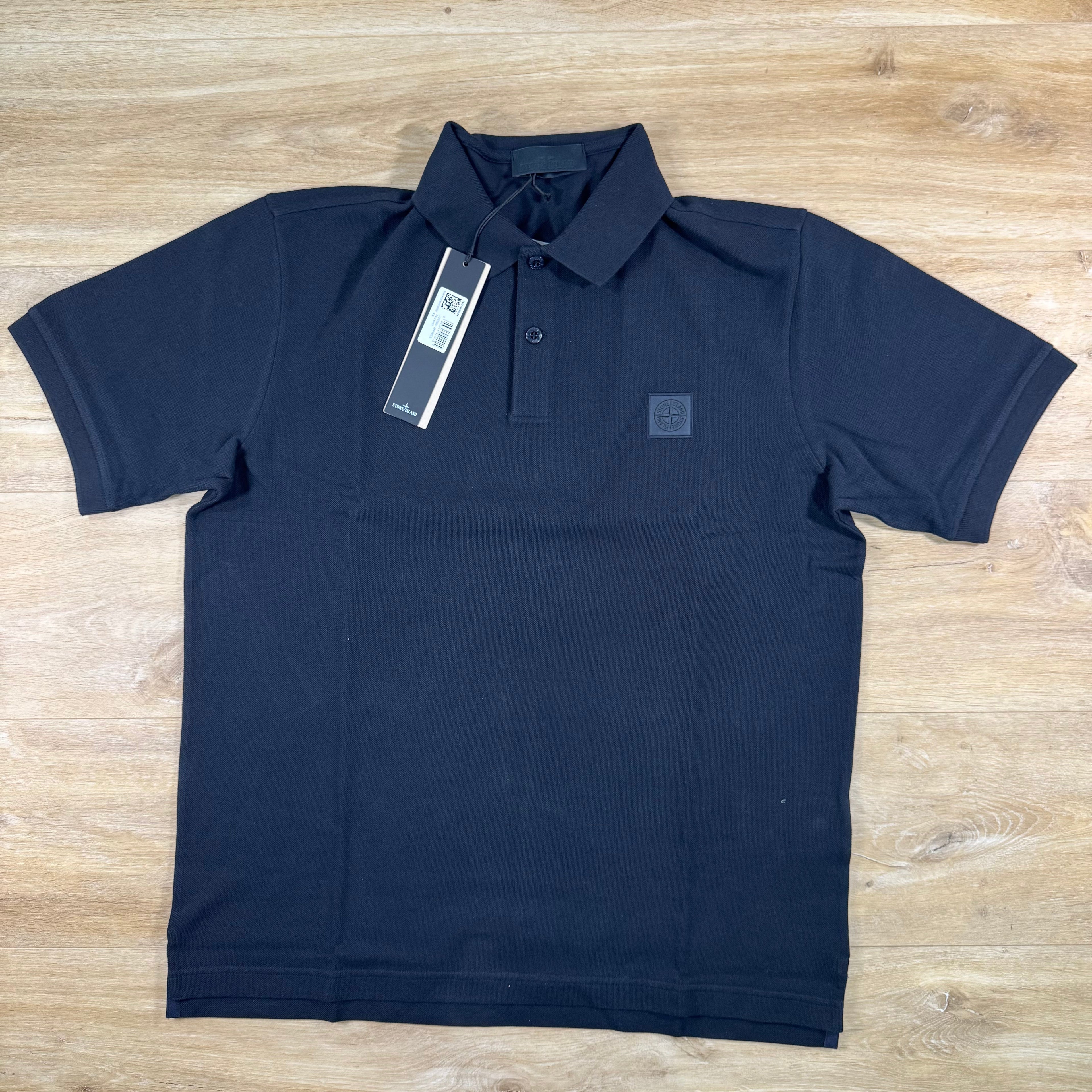 Stone Island Ghost Patch Logo Polo Shirt in Navy