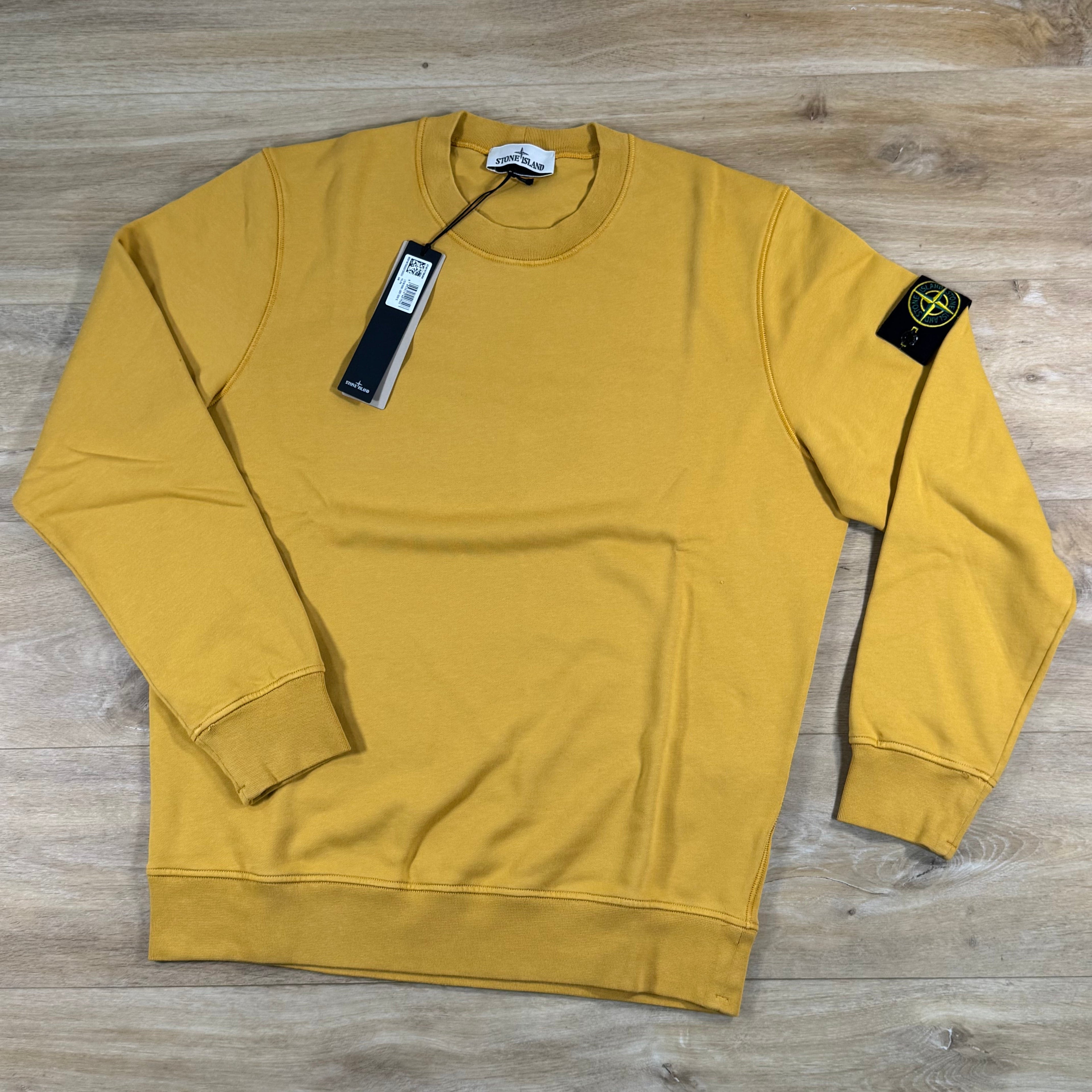 Stone Island Crewneck Fleece Sweatshirt in Mustard