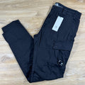 C.P. Company Stretch Sateen Ergonomic Lens Cargo Pants in Black
