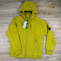 C.P. Company Diagonal Raised Zipped Lens Hoodie in Antique Moss - Yellow